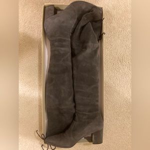 Women’s size 10 dark grey suede high-heeled boots